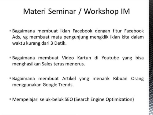 Pembicara Internet Marketing di Lampung