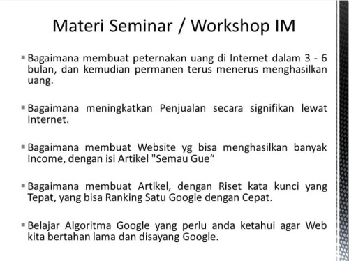 Pembicara Internet Marketing di Grogol Petamburan Jakarta Barat