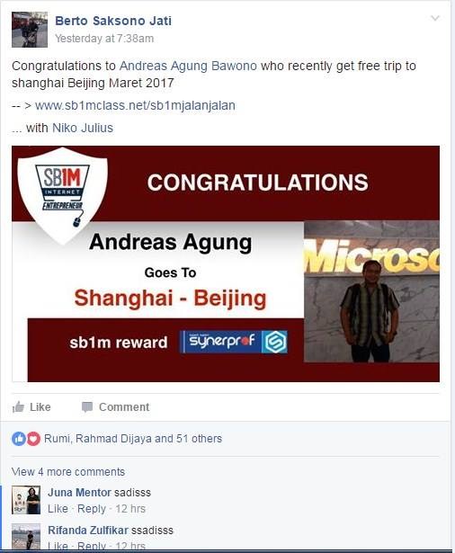 SB1M Trip Reward 2017 ke Shanghai Beijing China